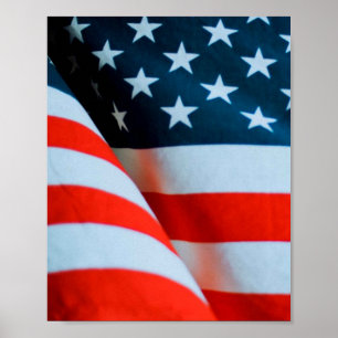 US-amerikanische Flagge Rot Weiß und Blau Poster