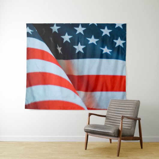 US-amerikanische Flagge Rot Weiß und Blau Wandteppich (Beispiel (Horizontal))