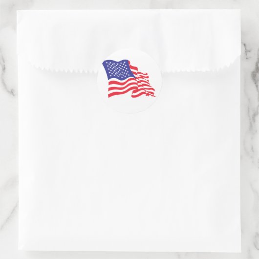 US/amerikanische Flagge Runder Aufkleber (Tasche)