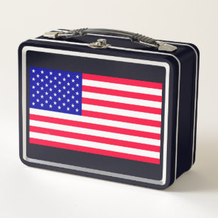 US-amerikanische Flagge Schwarzes Lunchbox