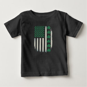 US-amerikanische Flagge Shamrocks St Patricks Day Baby T-shirt