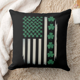 US-amerikanische Flagge Shamrocks St Patricks Day  Kissen