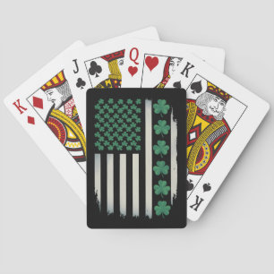 US-amerikanische Flagge Shamrocks St Patricks Day  Spielkarten