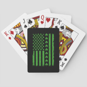 US-amerikanische Flagge Shamrocks St. Patricks Tag Spielkarten