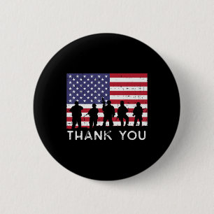 US-amerikanische Flagge Soldaten Danke Memorial Da Button