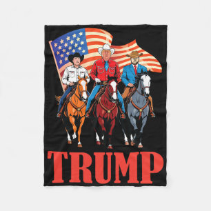 Us Amerikanische Flagge Team Trump Cowboy Reitpfer Fleecedecke
