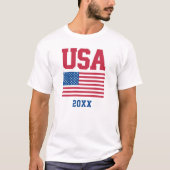 US-amerikanische Flagge und Datum T-Shirt (Vorderseite)