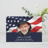 US-amerikanische Flagge Veteran Foto Gedenkfeier Dankeskarte (Stehend Vorderseite)