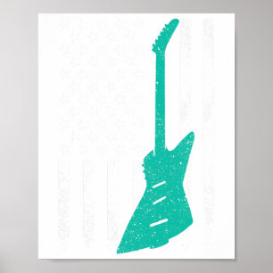 US-amerikanische Flagge Vintag Electric Rock Guita Poster