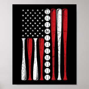 US-amerikanische Flagge Vintage Baseball-Flagge 4. Poster