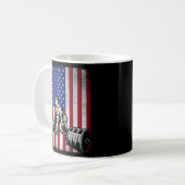 US-amerikanische Flaggengewichtung Kaffeetasse (Vorderseite Links)