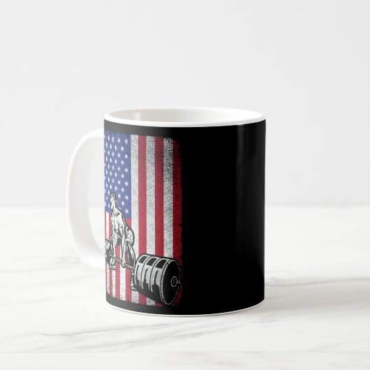 US-amerikanische Flaggengewichtung Kaffeetasse (Vorderseite Links)