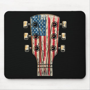 US-amerikanische Flaggengitarre 4. Juli Gitarrist  Mousepad
