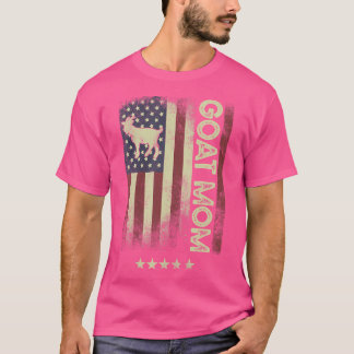 US-amerikanische Flaggenziege-Mama T-Shirt