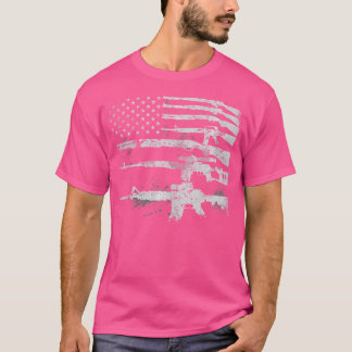 US-amerikanische Gewehre Flag-Gewehre Streifen Mil T-Shirt