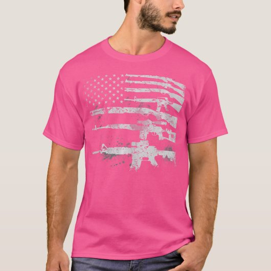 US-amerikanische Gewehre Flag-Gewehre Streifen Mil T-Shirt (Vorderseite)