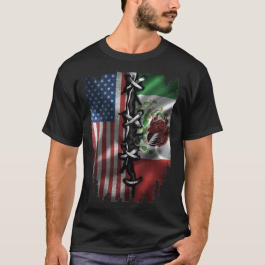 US-amerikanische mexikanische Flagge T-Shirt (Vorderseite)