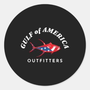 US-amerikanische Outfitters Gulf Fish 2025 Retro Runder Aufkleber