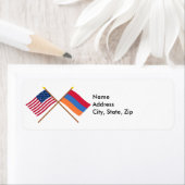 US-amerikanische und armenische Grenzflaggen (Insitu)