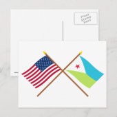 US-amerikanische und Dschibuti-Grenzflaggen Postkarte (Vorne/Hinten)
