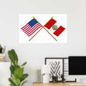 US-amerikanische und peruanische Flagge Poster (Heimbüro)