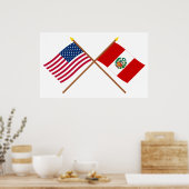 US-amerikanische und peruanische Flagge Poster (Küche)