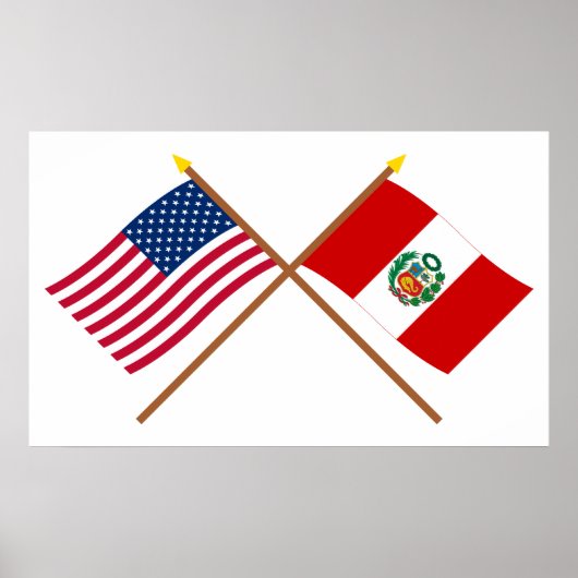 US-amerikanische und peruanische Flagge Poster (Vorne)