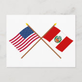 US-amerikanische und peruanische Flagge Postkarte (Vorderseite)