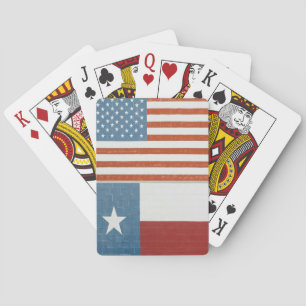 US-amerikanische und texanische Flagge USA Rot Wei Spielkarten