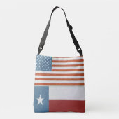 US-amerikanische und texanische Flagge USA Rot Wei Tragetaschen Mit Langen Trägern (Rückseite)