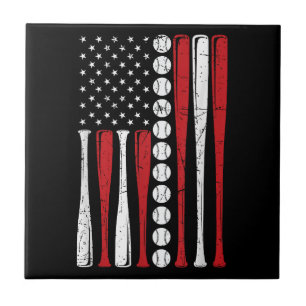 US-amerikanische Vintage-Baseballflagge zum 4. Jul Fliese