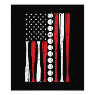 US-amerikanische Vintage-Baseballflagge zum 4. Jul Fotodruck