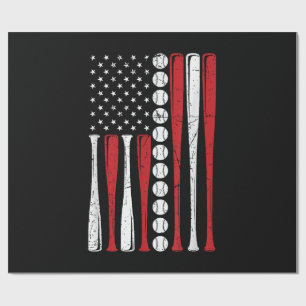 US-amerikanische Vintage-Baseballflagge zum 4. Jul Geschenkpapier