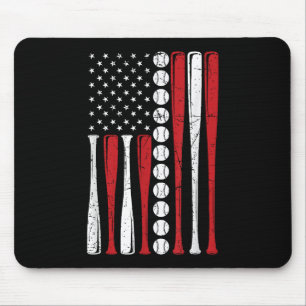 US-amerikanische Vintage-Baseballflagge zum 4. Jul Mousepad