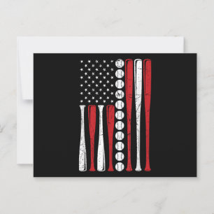US-amerikanische Vintage-Baseballflagge zum 4. Jul Postkarte