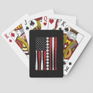 US-amerikanische Vintage-Baseballflagge zum 4. Jul Spielkarten