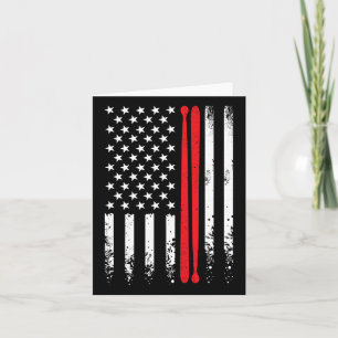 US-amerikanischer Flag Retro Music Drummer Drum St Karte