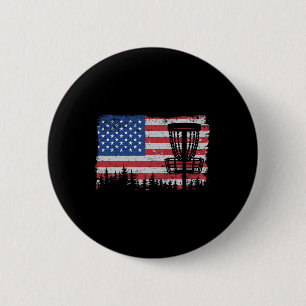 Us-amerikanischer Flagge Disc Golf Korb Frisbee Vi Button