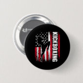 Us-amerikanischer Flagge Kickboxen Fighter Kickbox Button (Vorne & Hinten)