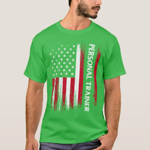 US-amerikanischer Flagge Personalrainer Fitness-In T-Shirt
