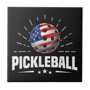 US-amerikanischer Flagge Pickleball-Spieler Fliese