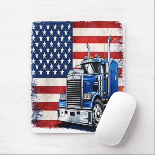 US-amerikanischer Flagge Sattelzugfahrer Mousepad