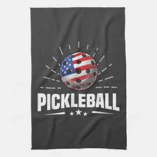 US-amerikanischer Flaggen-Pickleball-Spieler Geschirrtuch
