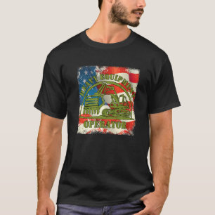 US-amerikanischer Flaggenbetreiber für Schwergerät T-Shirt