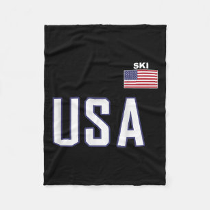 US-amerikanisches Flaggenskiteam Coole Skiausrüstu Fleecedecke
