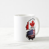 US-amerikanisches kanadisches Tree-Roots-Flag Kaffeetasse (VorderseiteRechts)