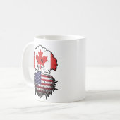 US-amerikanisches kanadisches Tree-Roots-Flag Kaffeetasse (Vorderseite Links)