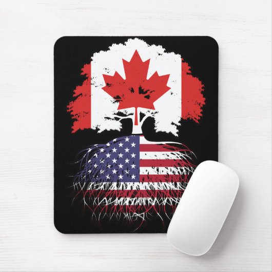 US-amerikanisches kanadisches Tree-Roots-Flag Mousepad (Mit Mouse)
