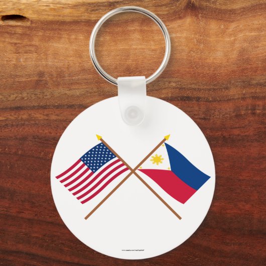 US and Philippines Crossed Flags Schlüsselanhänger (Vorderseite)