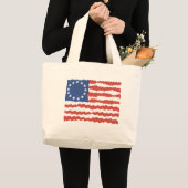 US-Angesagte Sketch American Flag Jumbo Stoffbeutel (Vorderseite (Produkt))